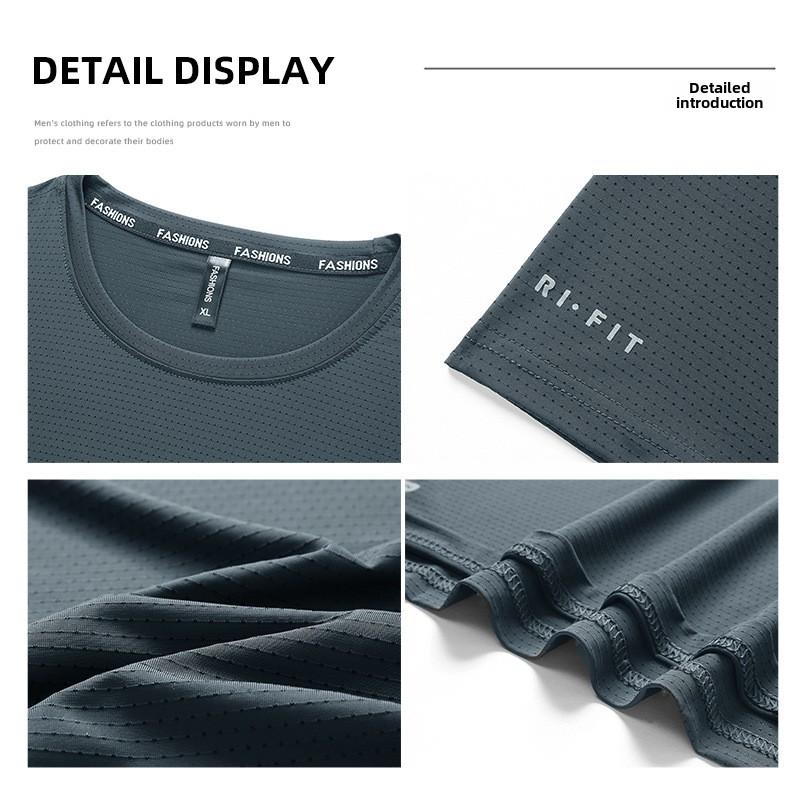 High-Quality Ice Silk T-Shirts Men Plus Size 8XL Male Tshirt Fat Man Tee Shirt Breathable Wearing Tee Tops Running