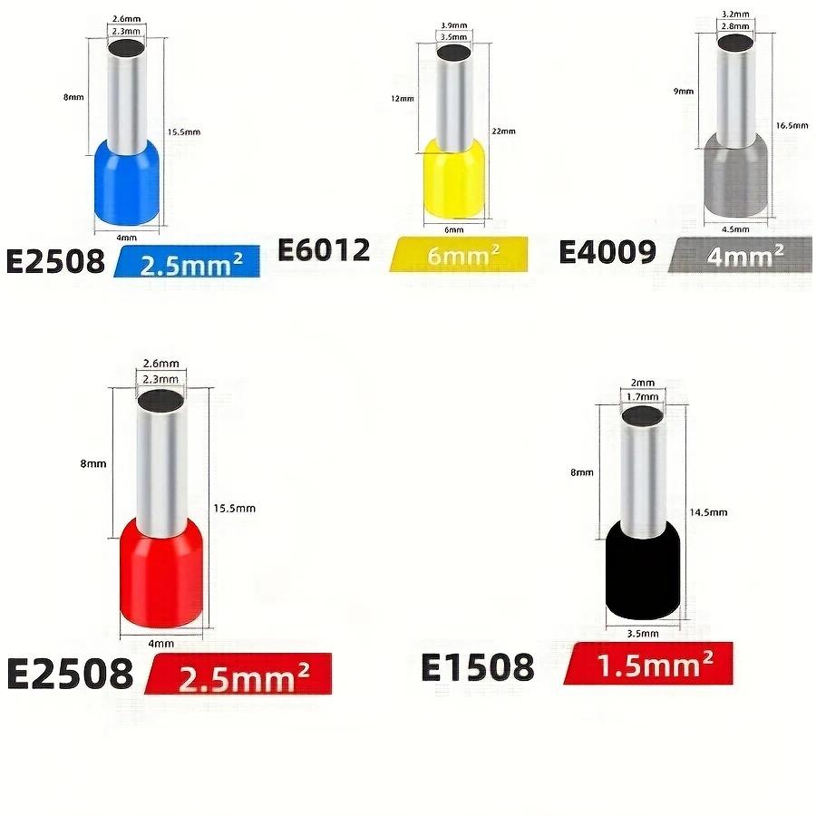 300 Stück Aderendhülsen Klemmen Set, AWG 22-10 Klemmenverbinder Draht Kupfer Nylon Isoliert Kabel Stiftenden Klemmen für Elec