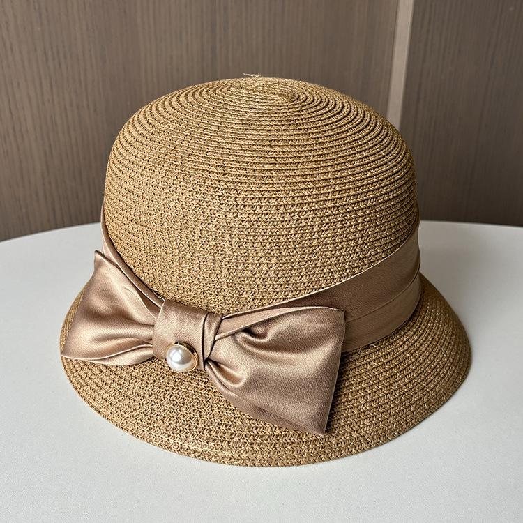 

Элегантная соломенная шляпа для защиты от солнца, женская соломенная шляпа-ведро с защитой от ультрафиолета, уличное солнцезащитное укрытие, шляпа от солнца M（56-58cm） хаки