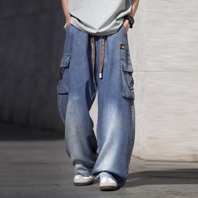 Men's Spring and Summer Thin Large-size Wide-leg Pants Loose and Versatile Men's Straight-leg Casual Work Pants
