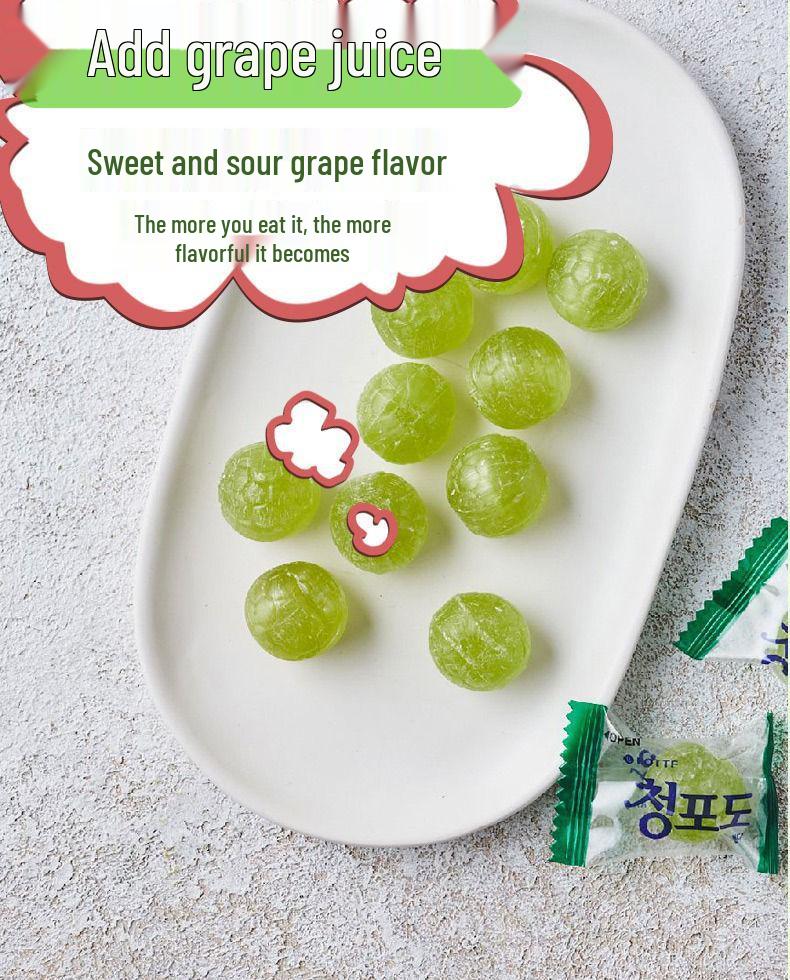 Lotte Green Grape & Peach Hard Candy Snacks - Imported Korean Treats