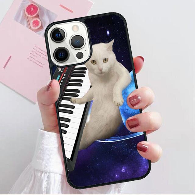 Synth Synthesizer cat Pattern Phone Case Cover For iPhone 17 Air 15 16e Pro Max 14 13 12 11 Pro Max Plus Coque
