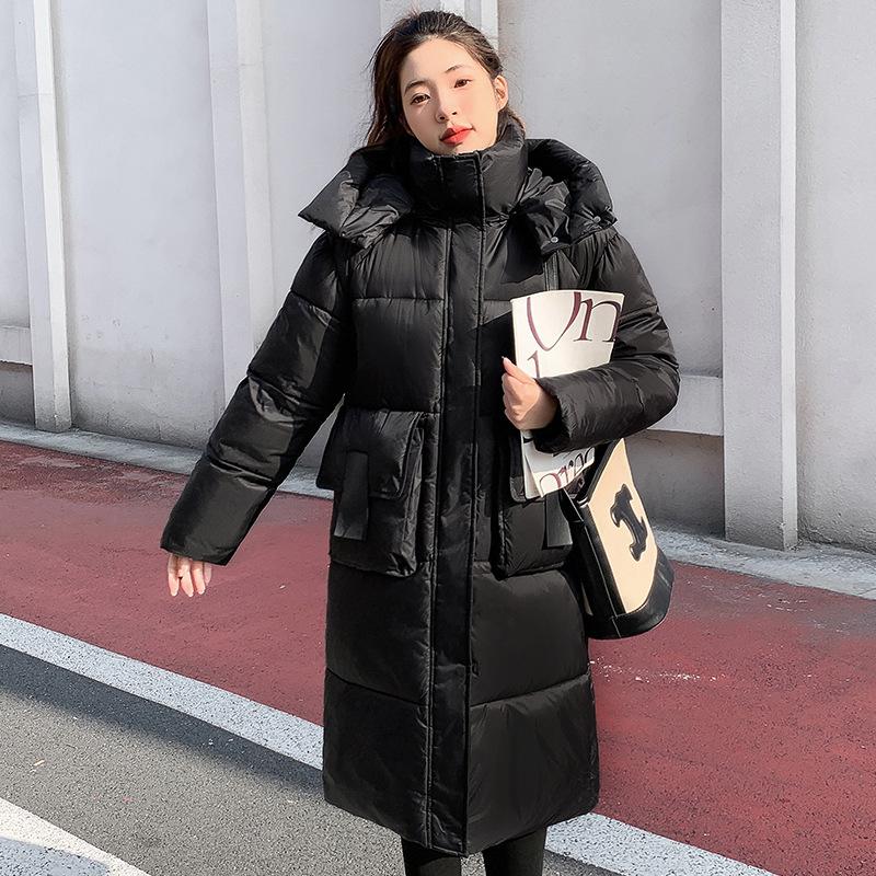 Down cotton clothes anti-winter women's new medium and long fashionable loose thickened warm jacket