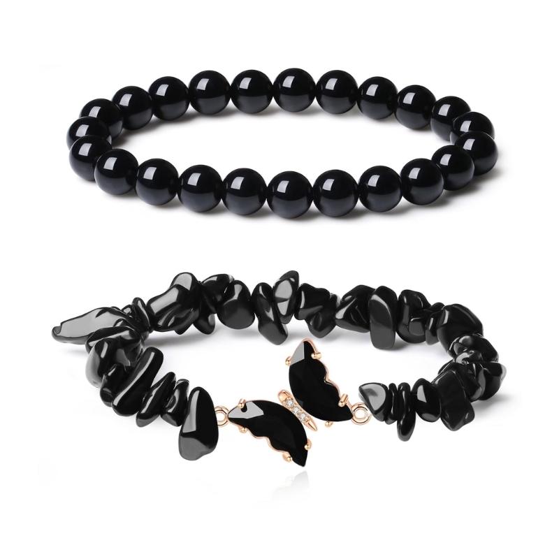 

Elegant Crystal Hand Wrist Accessories Exquisite Crystal Butterfly Bracelets Elegant Beaded Wristband for Daiy Wear