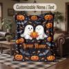 Halloween Theme Throw Blanket Custom Name Text Personalized Blanket Soft Cozy Blanket for Home Sofa Bed