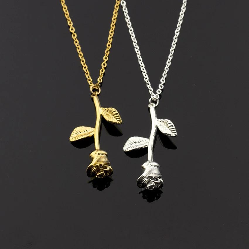 New retro romantic personalized rose pendant collarbone chain fashionable simple exquisite necklace women