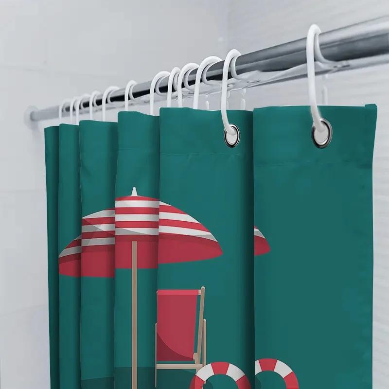 Beach Theme Shower Curtain for Home Decoration - Stylish and Durable Waterproof Bathroom Curtain for Stylish Home Upgrade