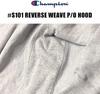 S101 Reverse Weave Pullover Hood Sweatshirt Single Color Blue Tag Silver [Champion] (L, Gray)
