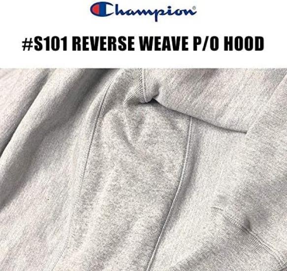 S101 Reverse Weave Pullover Hood Sweatshirt Single Color Blue Tag Silver [Champion] (L, Gray)