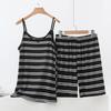 2026 Women's Summer Striped Camisole & Shorts Set Plus Size Sleeveless Pajamas