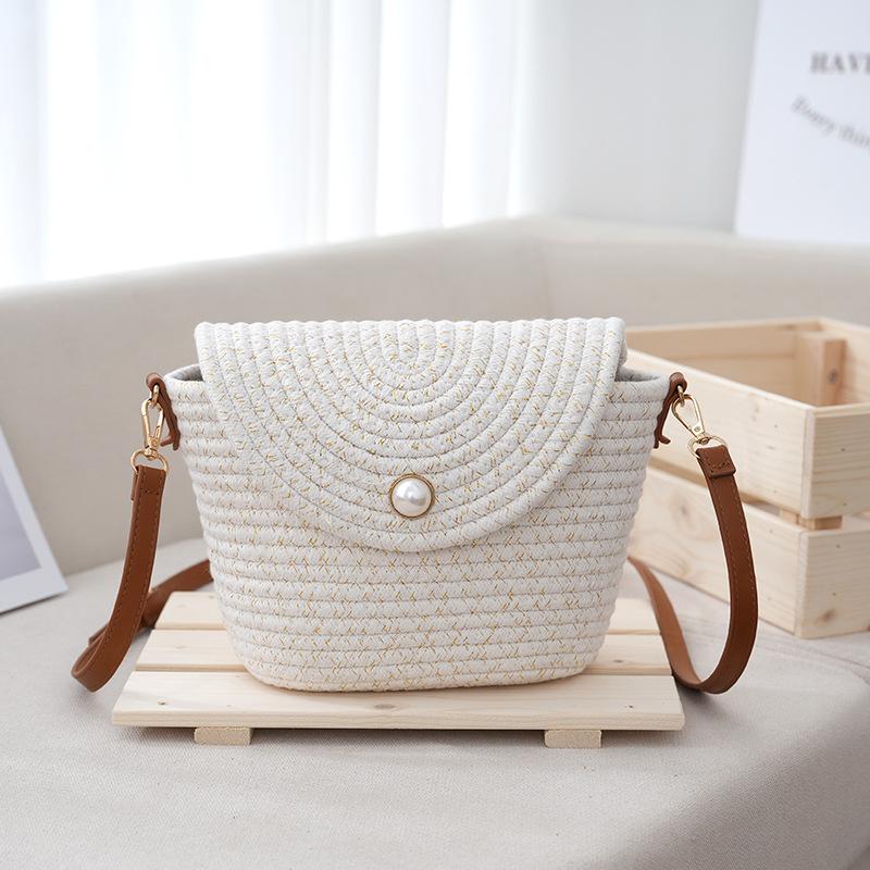 

Мода для путешествий на отдыхе, маленькая сумка, женская сумка-ведро кроссбоди из хлопковой веревки, трендовая плетеная сумка на плечо, сумка большой вместимости 16*10*16 белый