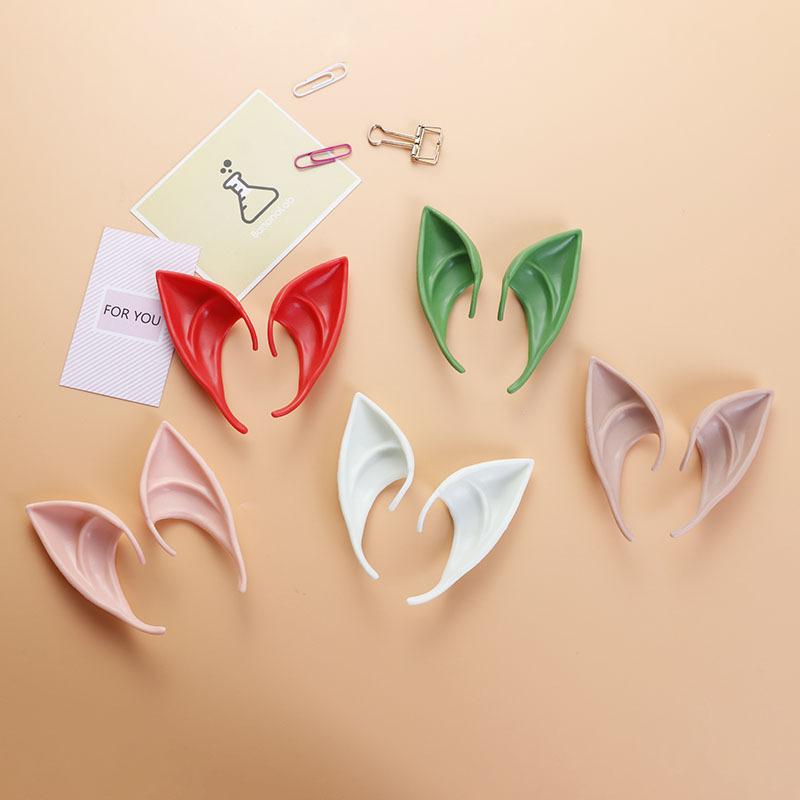 Halloween Elf Ears Cosplay Anime Game Halloween Party Costumes Props Latex Colorfull DIY Elves Ears Angel Wearing Fancy Dress
