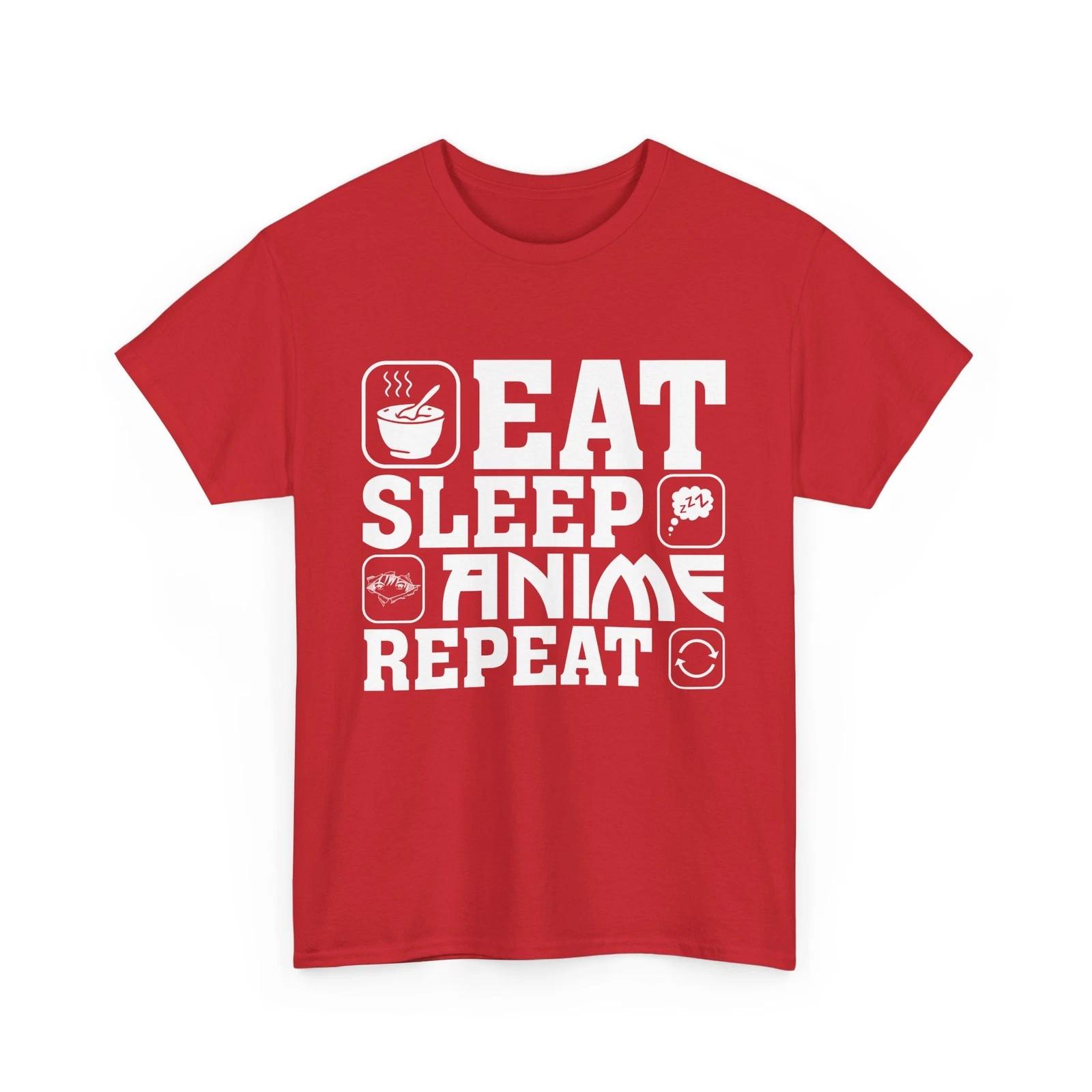 Eat Sleep Anime Repeat T-Shirt | Anime Graphic Shirt | Manga Vibe Look S
