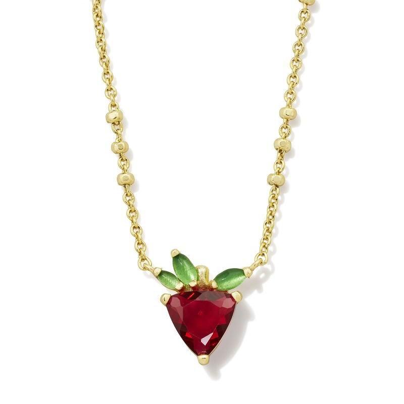 

Cherry Necklace Fruit Zircon Peach Tropical Clavicle Chain Necklace Women