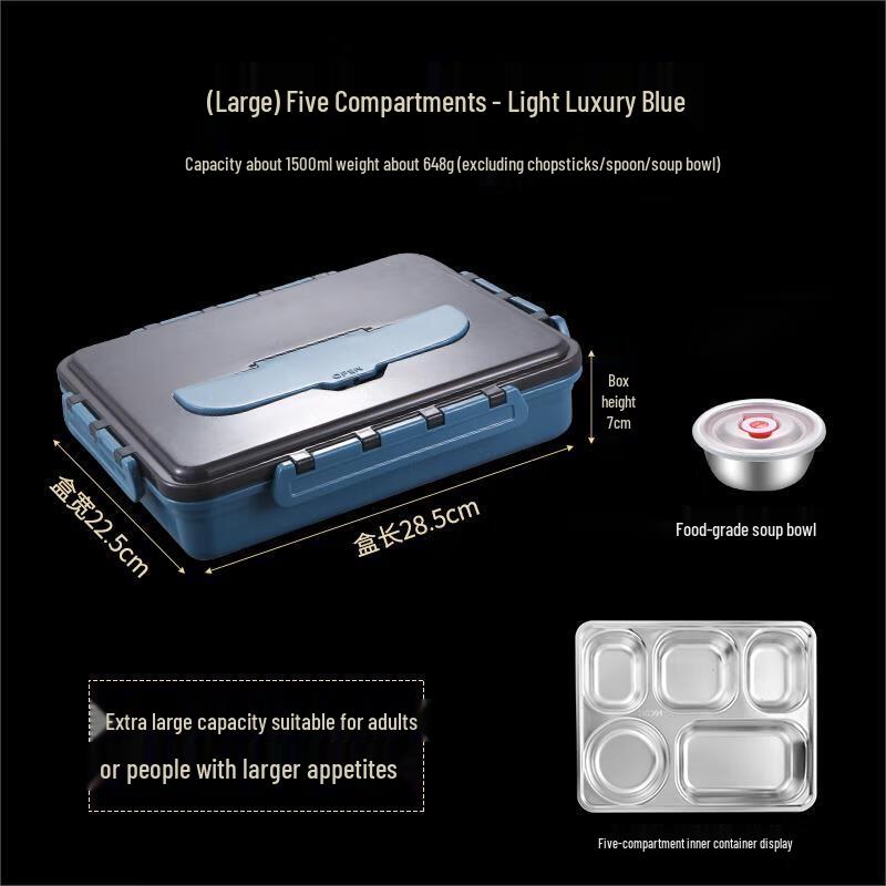 304 Stainless Steel Divided Lunch Box with Lid