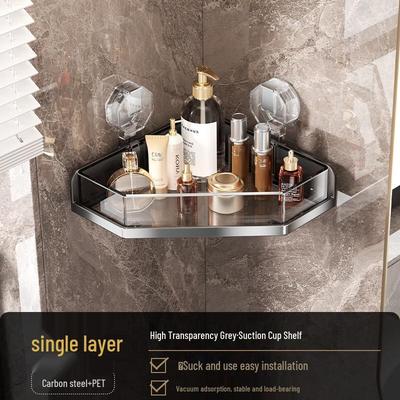Lijia Transparent Suction Cup Wall-Mounted Storage Rack