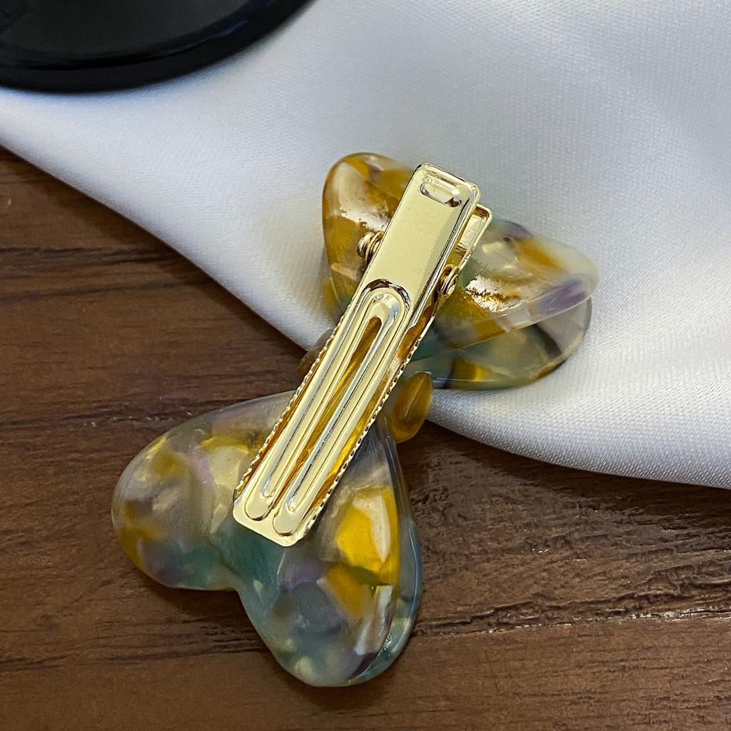 Adorable Multi-color Heart Bow Hair Clip For Women Stylish And Versatile Accessories