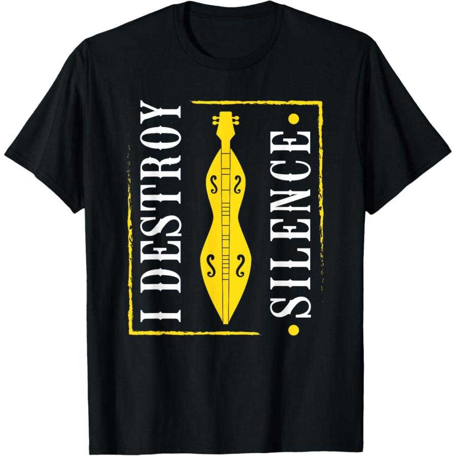 

Dulcimer I Destroy Silence Mountain Dulcimer Appalachian T-Shirt XXXXXL чорний