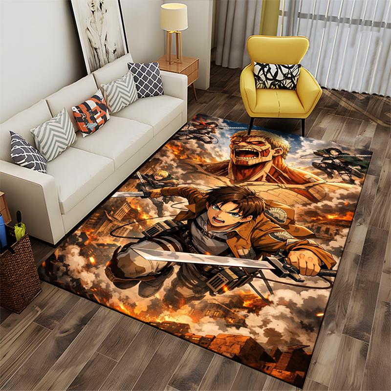 "Attack On Titan Anime Carpet - Action Scene with Titans and Heroes" Suitable for Use As an Anti-slip for Living Room Bedroom Sofas