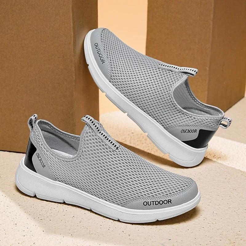 

MAEDEF Men Sneakers Lightweight Comfortable Walking Shoes Big Size Breathable Mesh Anti Slip Casual Shoes for Men Summer Shoes 39 чорний