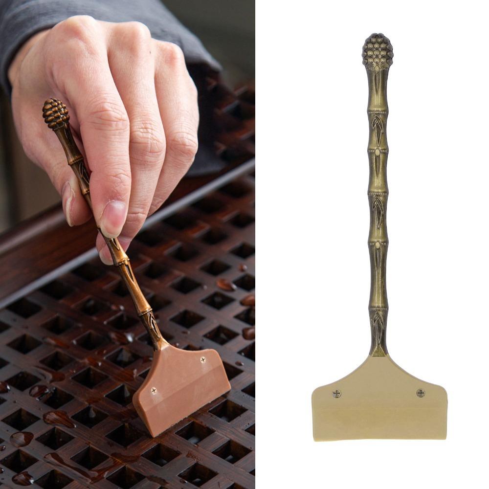 

Alloy Handle Tea Tray Cleaning Tool Soft Silicone Head Tea Tray Water Scraper Tea Tray Maintenance
