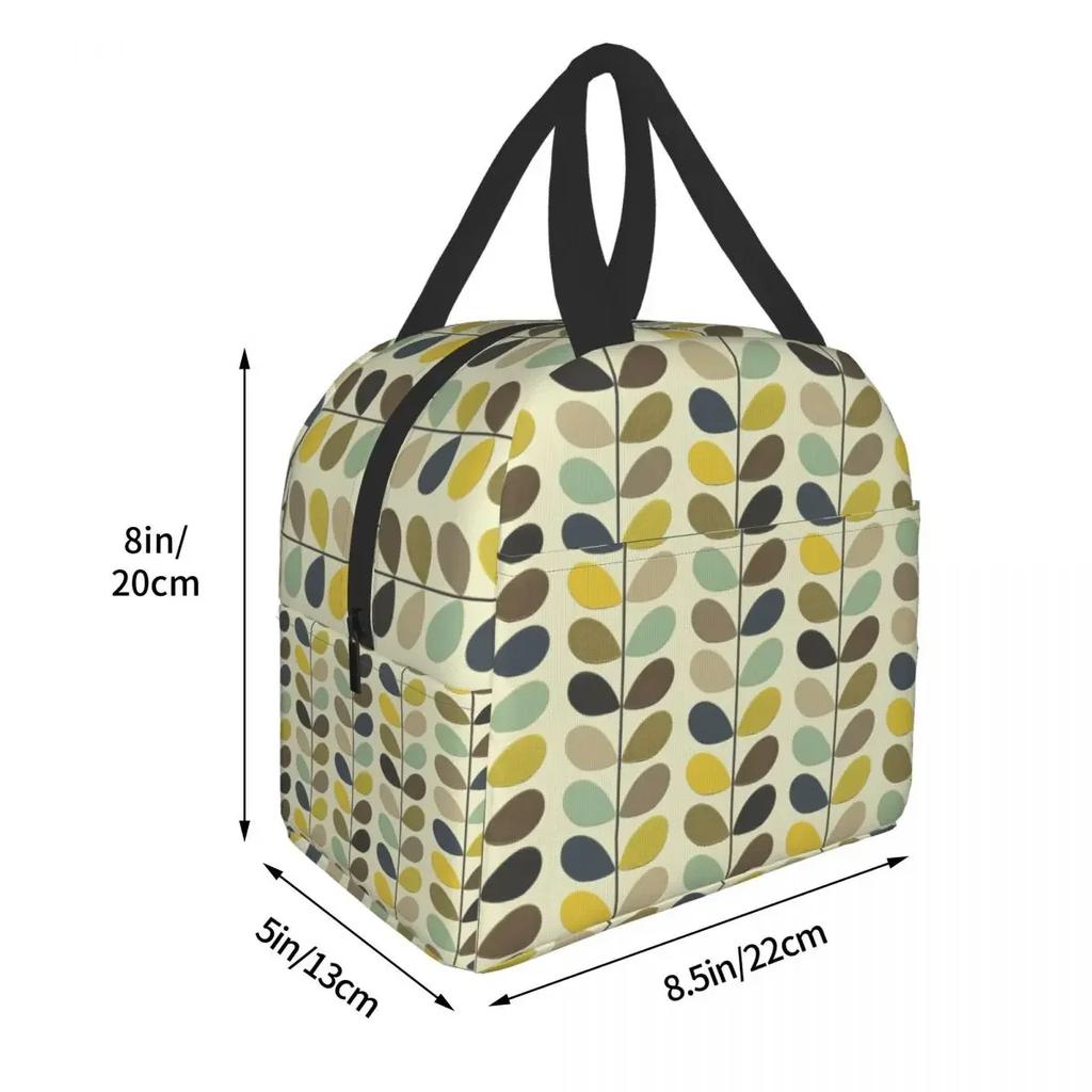 Orla Kiely Multi Stem Thermal Insulated Lunch Bag Scandinavian Flower Portable Lunch Tote for Outdoor Picnic Storage Food Box
