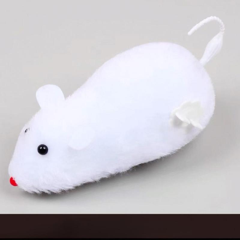 Игрушка для кошки, Мышка, Плюшевая игрушка для питомца кошки, Имитация мыши, Заводная мышь, Самоудовлетворение котенка, Дразнить кошек и собак белый