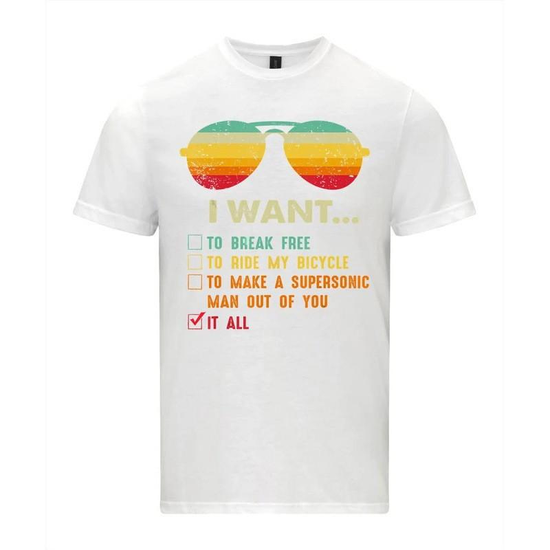 Mens Graphic Tee With Abstract Letter Print - Cotton Short Sleeve T-Shirt Streetwear Casual Wear