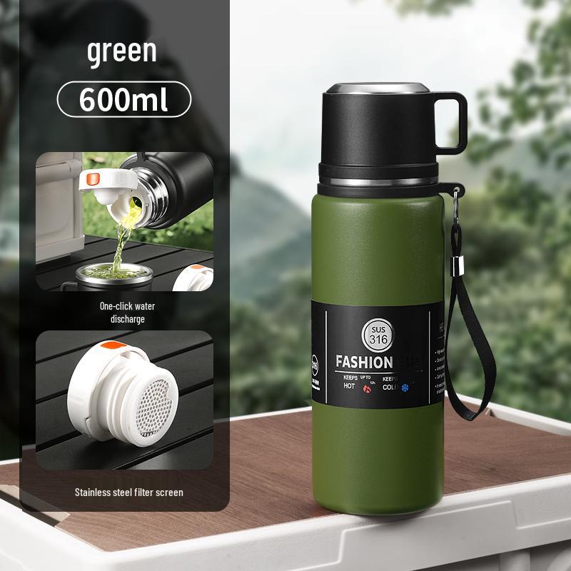 Stainless Steel Insulated Thermos for Men & Women - Large Capacity, Portable Travel Water Kettle