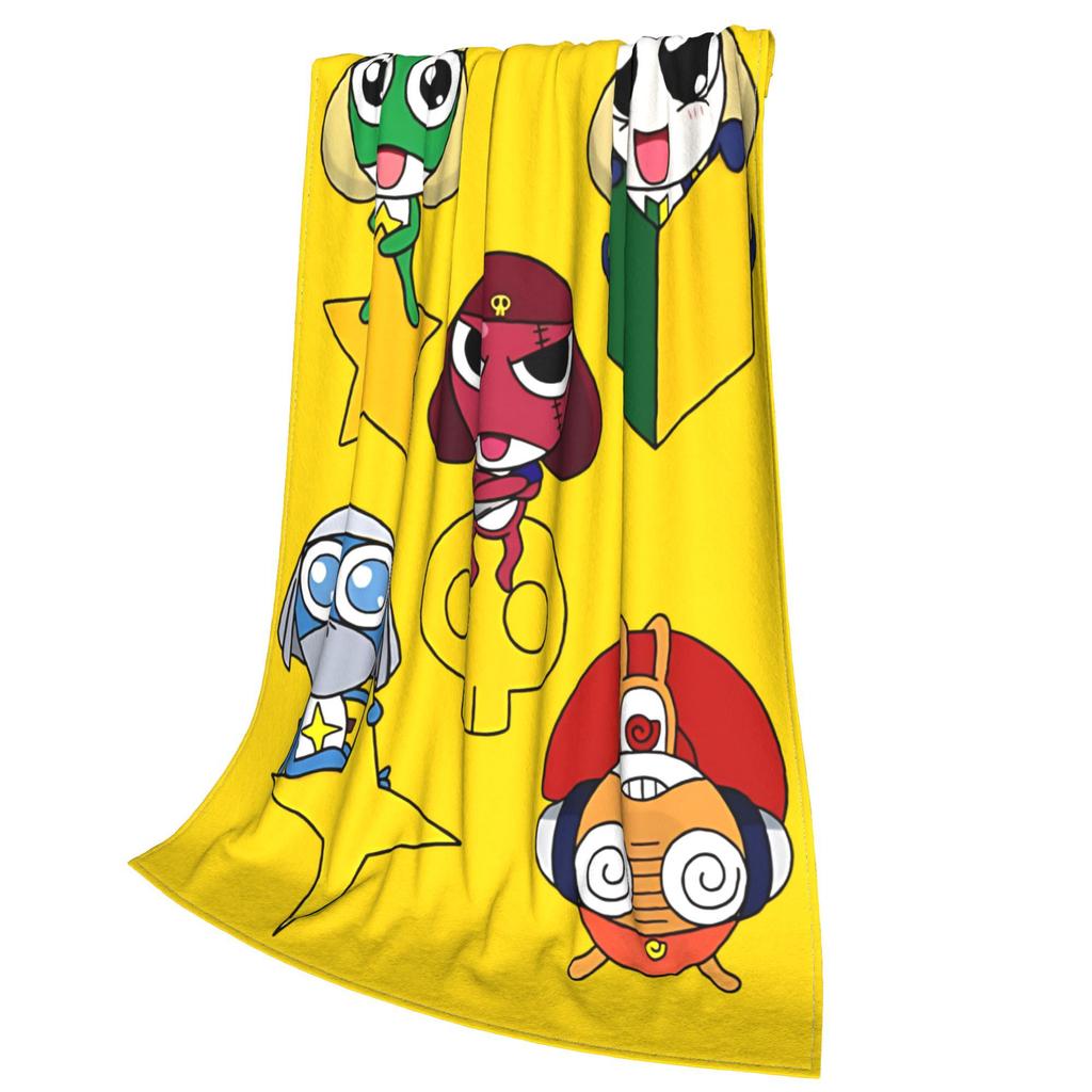 Funny Keroro Manga Blanket Soft Fleece  Cozy Throw Blanket Machine Washable