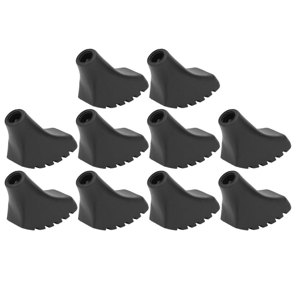 10 Pcs Rubber Walking Stick Pad Black Trekking Poles Tips Durable Hiking Pole Tip  Ski Basket Use