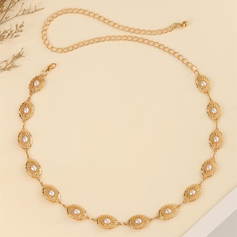 

New Hollow Imitation Pearl Waist Belly Chain for Women Sexy Bikini Belt Adjustable Body Chains Jewelry Accessories Gifts