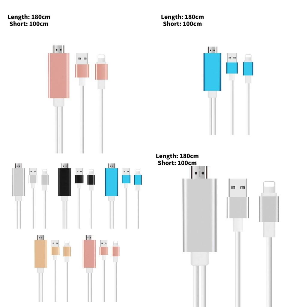 Apple 14 Hdmi Screen Mirroring Cable With Lightning Connector For Phone To Tv Display