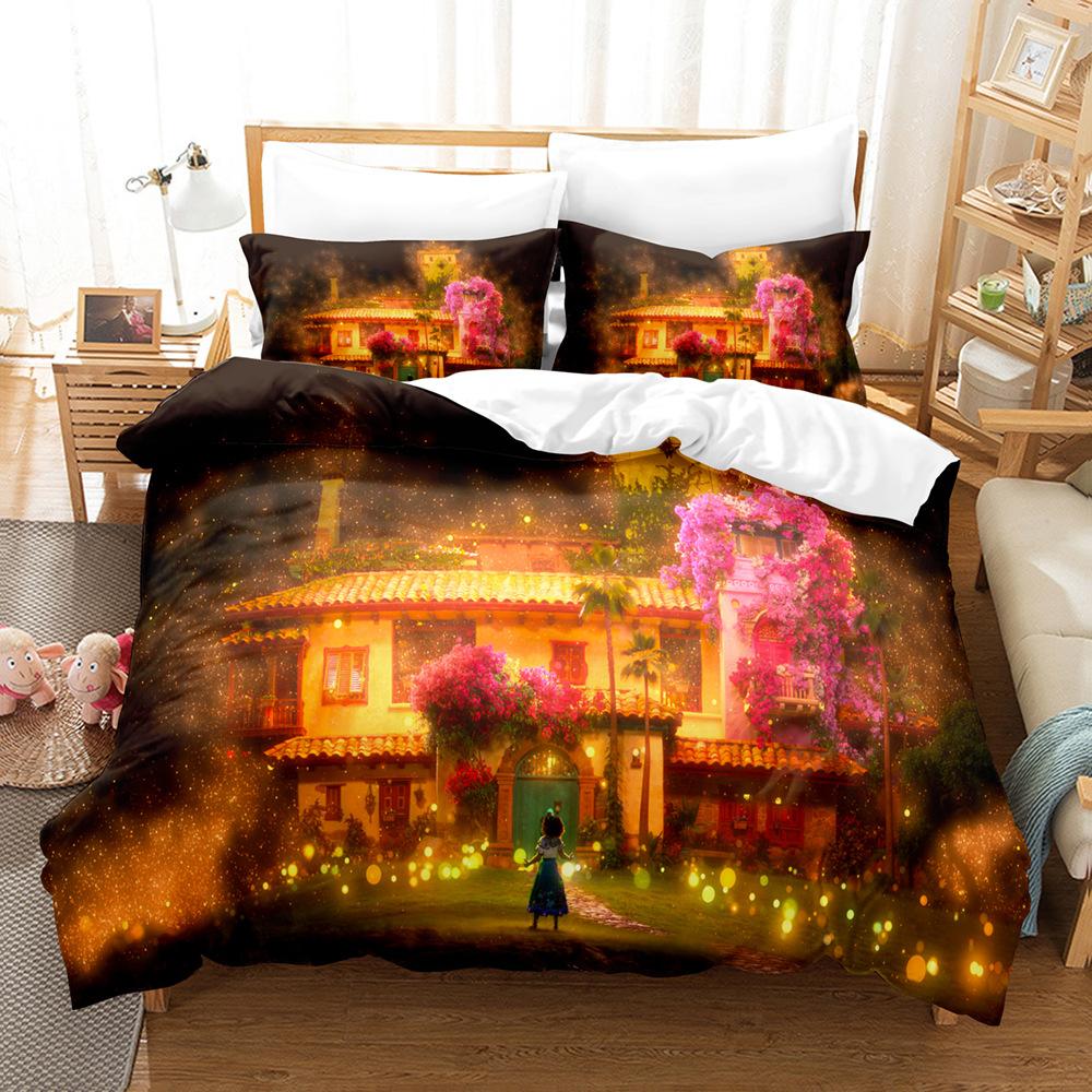 Magical Anime Girl Printed Bedding Set,1 Duvet Cover and 1/2*Pillowcase 2pcs, Without Core, Suitable for Bedrooms or Guest Rooms