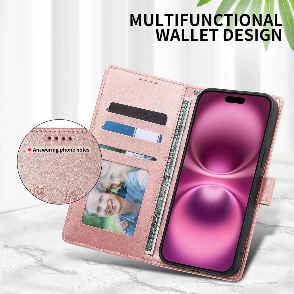 Luxury Flip Leather Case for iPhone 17 Air 16 15 14 13 12 11 Pro Max 16E X XR Plus SE3 Wallet Card Slot Phone Purse Cover Coque