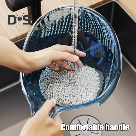 Panier à légumes avec poignée, de qualité alimentaire, sans BPA, multifonction, pour le lavage des fruits et légumes, avec trous de drainage