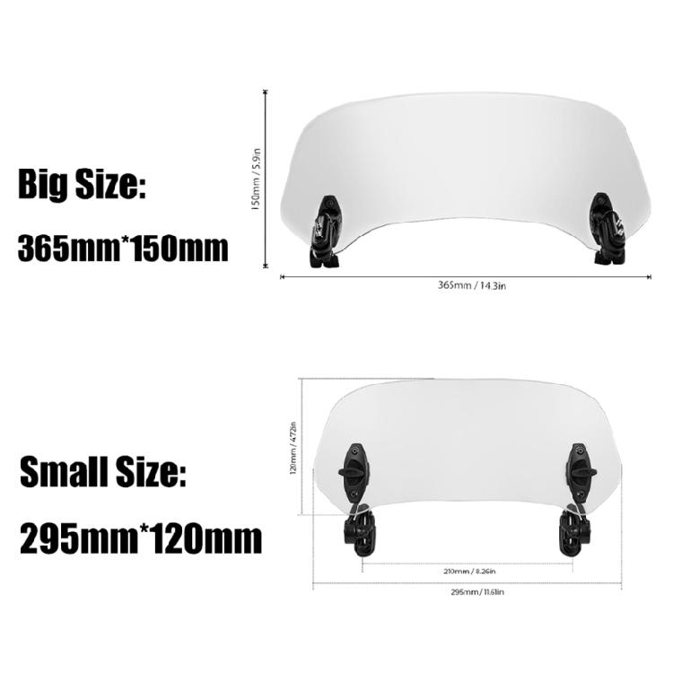 Motorcycle Adjustable Windshield Extension Universal Clip-on Windscreen Durable