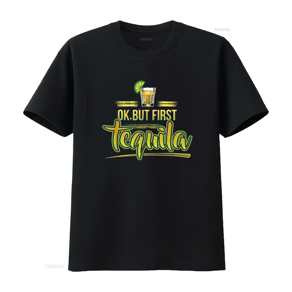 OK But First Tequila Mexican Party Shots Fun Weeke Women s  T Shirt with Trendy Prints Perfect for Summer vintage Washed