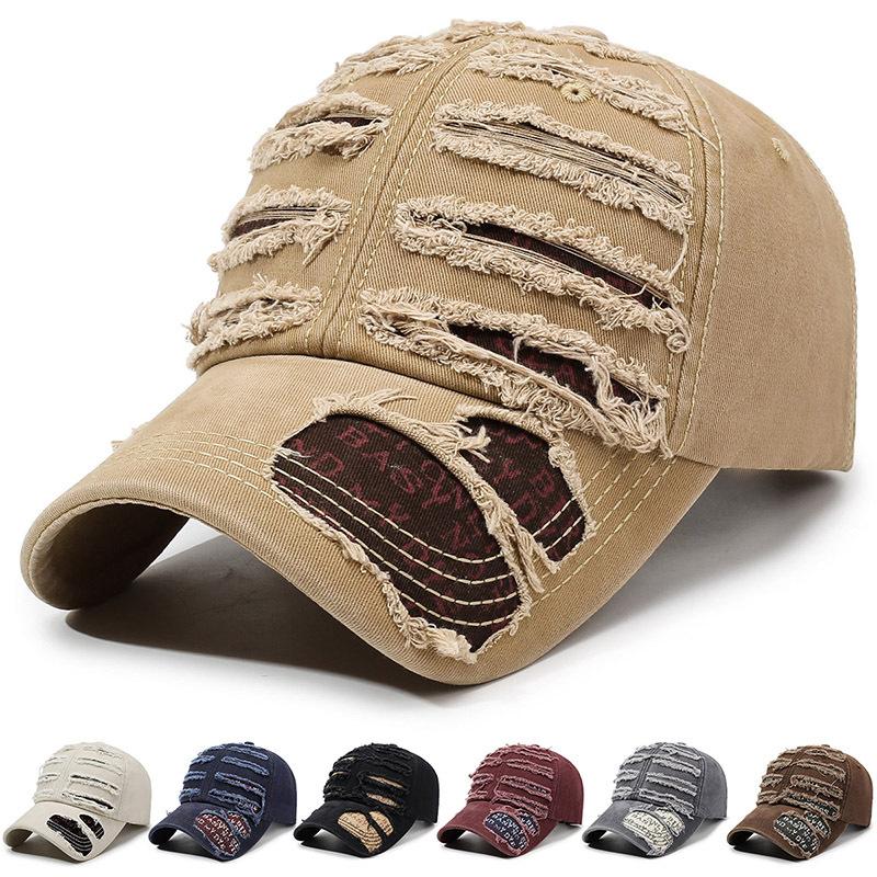 Holes Baseball Cap Men's Sunshade Cap Outdoor Sunscreen Cap