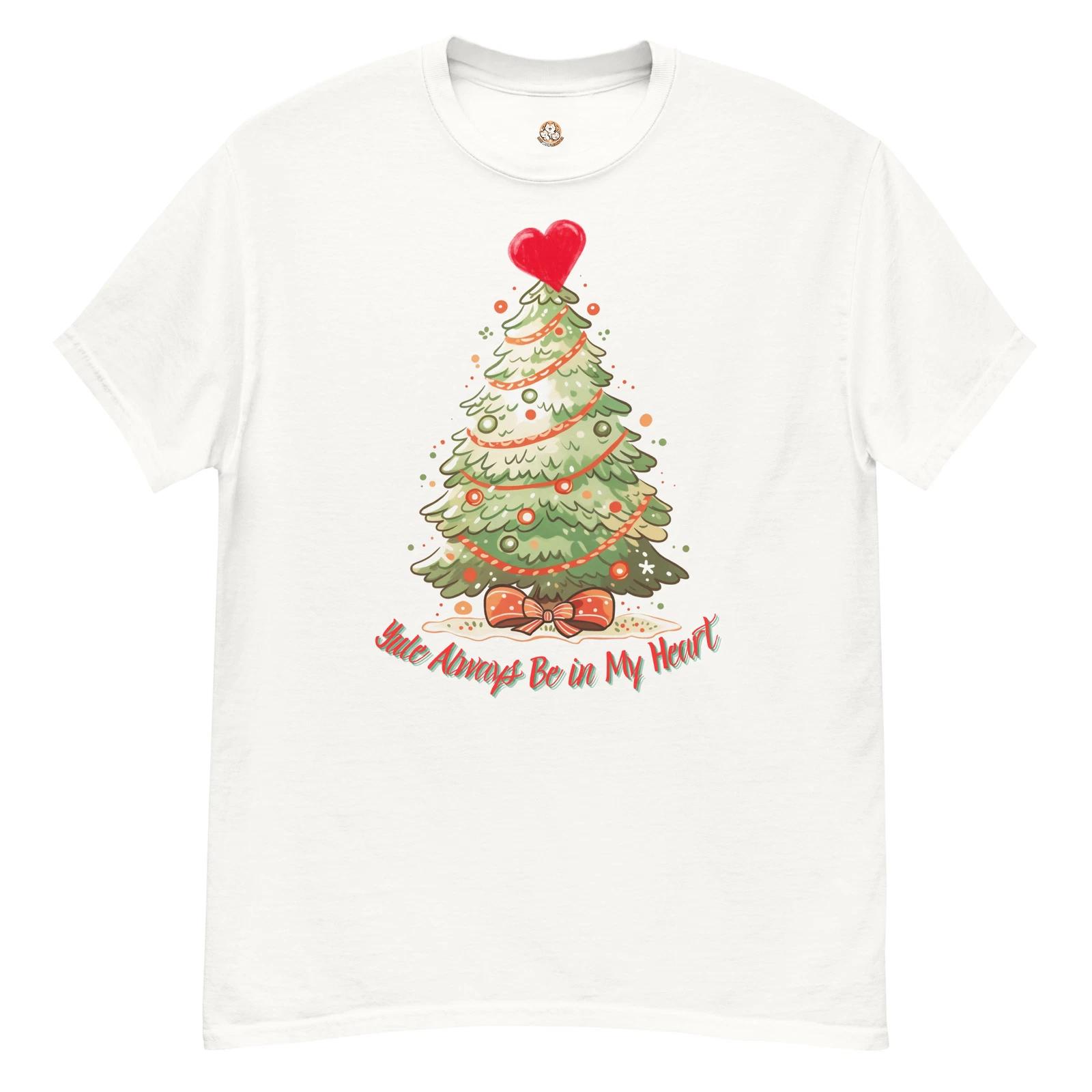 Live With Laughter Novelty Christmas T-Shirt - Yule Be In My Heart (White) S