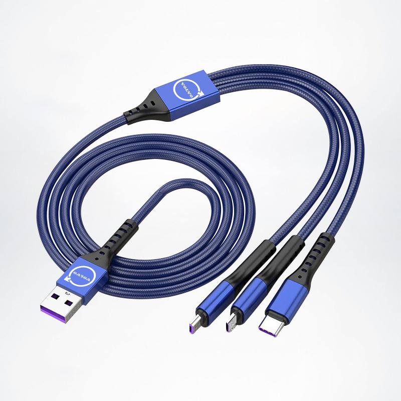 3 In 1 Car Data Cable Type C USB Fast Charging Cables For Volvo XC90 V90 V60 XC60 V40 S80 S60 S90 C40 XC40 V70 XC70 C30 C70 EX90