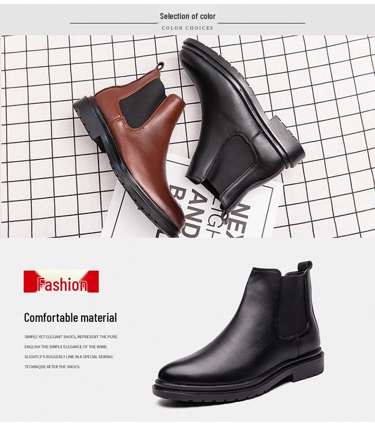 Men's Retro Slip-On Chelsea Boots - Autumn/Winter High-Top Business Casual British Fashion