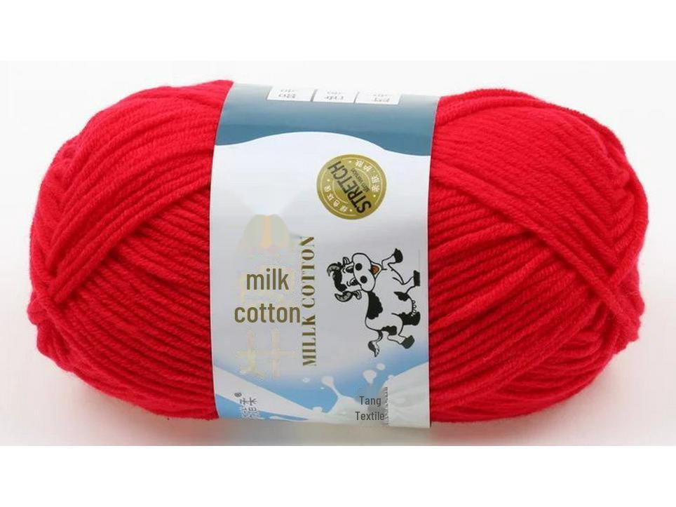 5-Strand Milk Cotton Baby Wool Hat & Scarf Hand-Woven Medium-Thick Yarn Set