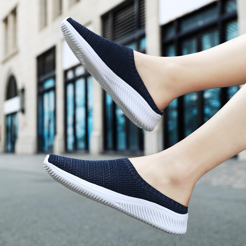 Summer Mesh Men Casual Shoes Breathable Half Loafers Indoor Slippers Women Flats Comfortable Couple Sneakers