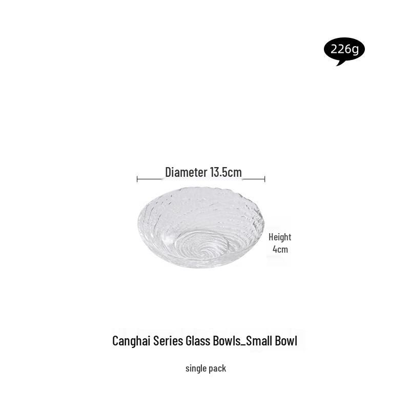 ME Canghai Series Transparent Glass Salad Bowls (5-Pack) 5 inches