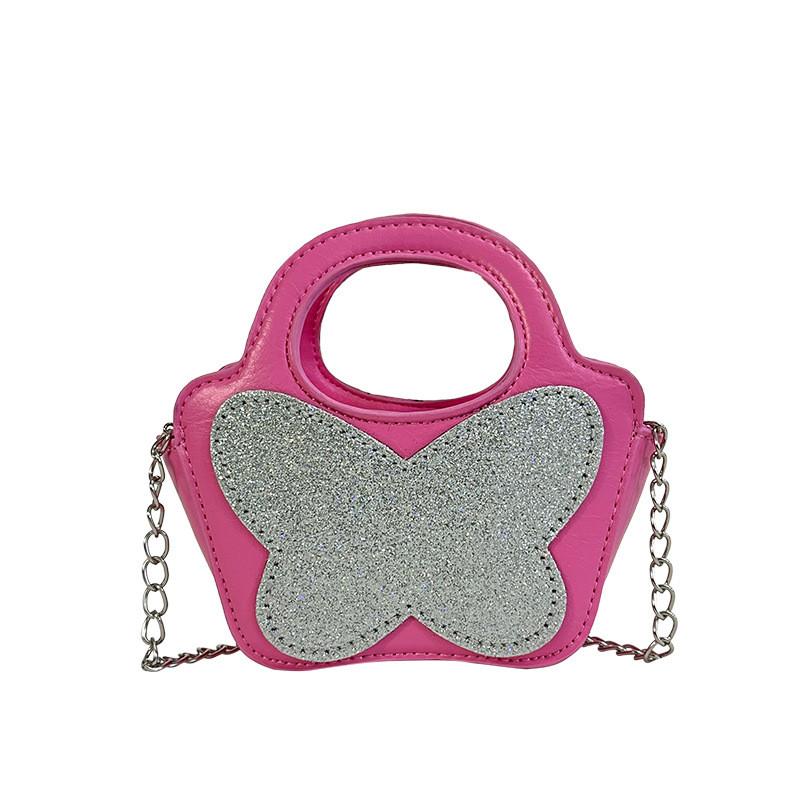 Fashionable Kids Butterfly Shaped Sequined Handbag Breathable And Cute Design