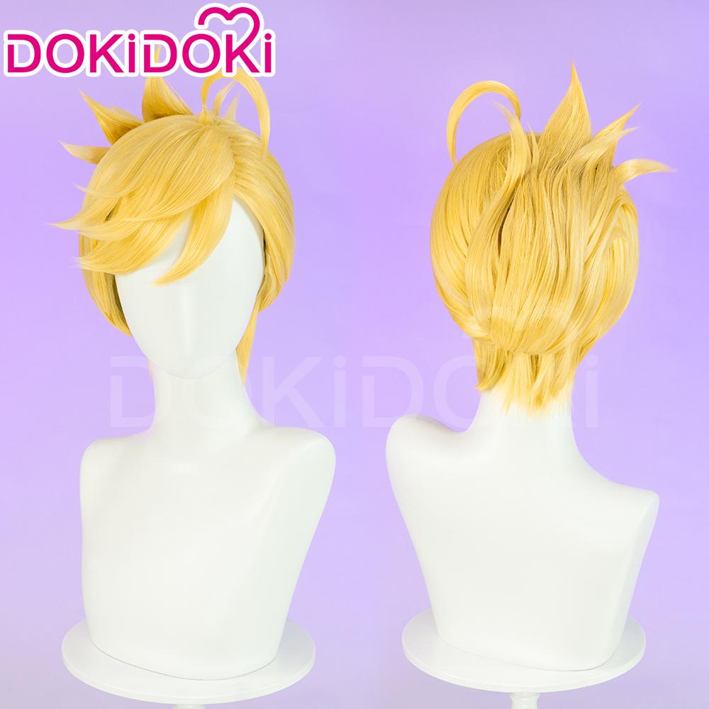 Bas Pantalon Armurier Bitchh Perruque Anime DokiDoki Halloween Cheveux Longs Dégradés Bas Cosplay Boucles d'Oreilles Casquette de Perruque Gratuite One Size&IN STOCK yellow