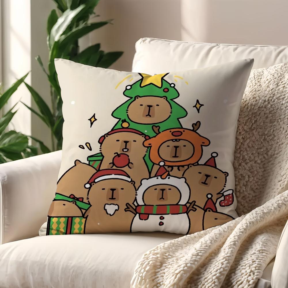 Cartoon Capybara Cute cushion cover Pillow Cover Home Sofa living Decoration Room Office Car Nordic Simplicity