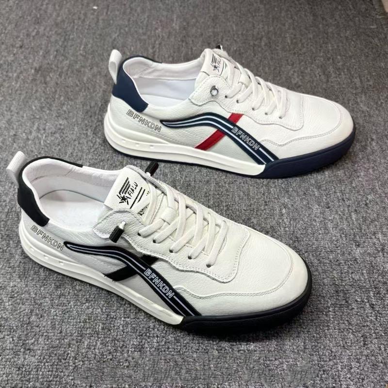 Men's leather breathable casual shoes, light soles, comfortable walking versatile shoes, men's new shoes