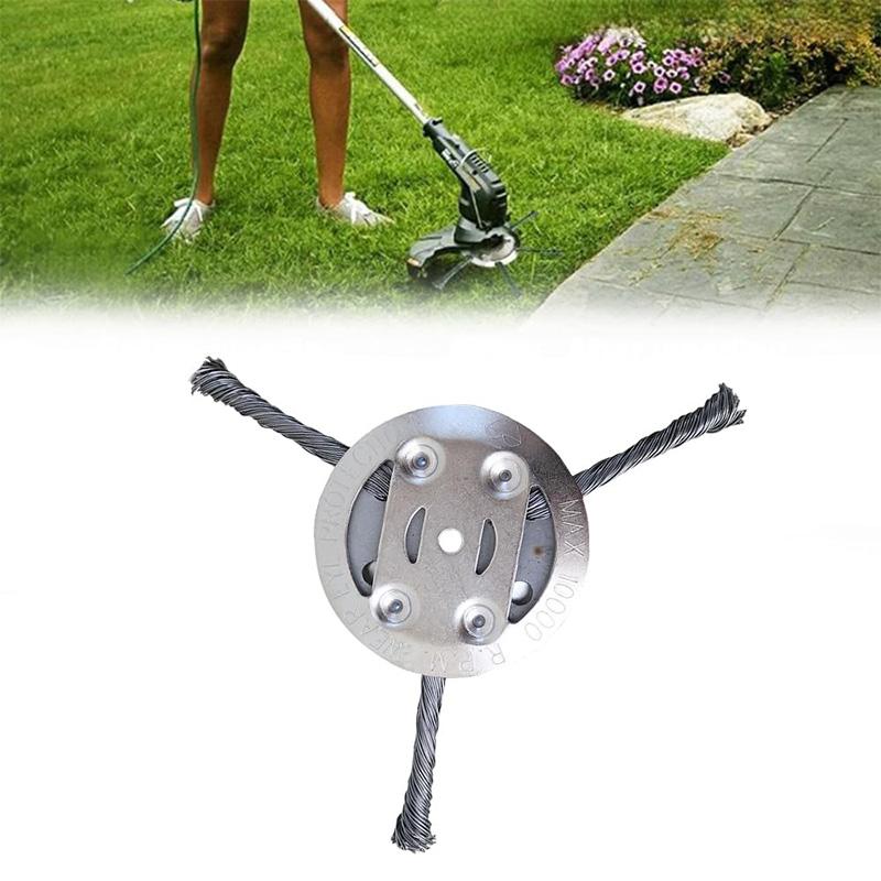 6 Inch Steel Wire Wheel Head String Trimmer Replacement Head Universal Weed Brush Cutter Head Grass Trimmer Head Lawnmover Tool